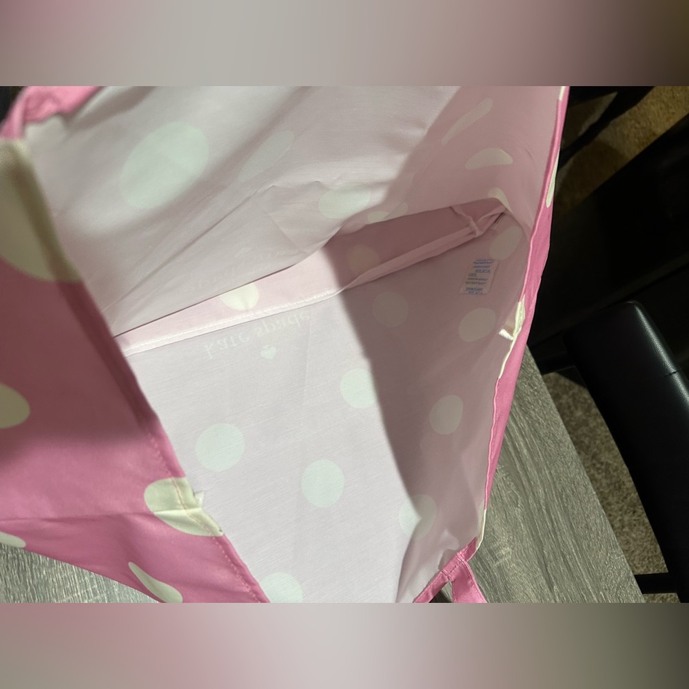 Kate Spade Pink and White reusable Polka Dot Tote - Picture 3 of 3